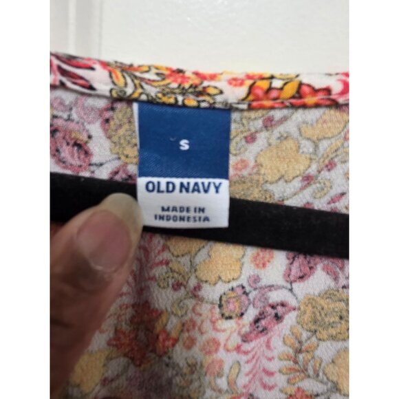 NWT Old Navy Floral Ruffle-Trimmed Boho Dress Elastic Waist Size S - Picture 10 of 12